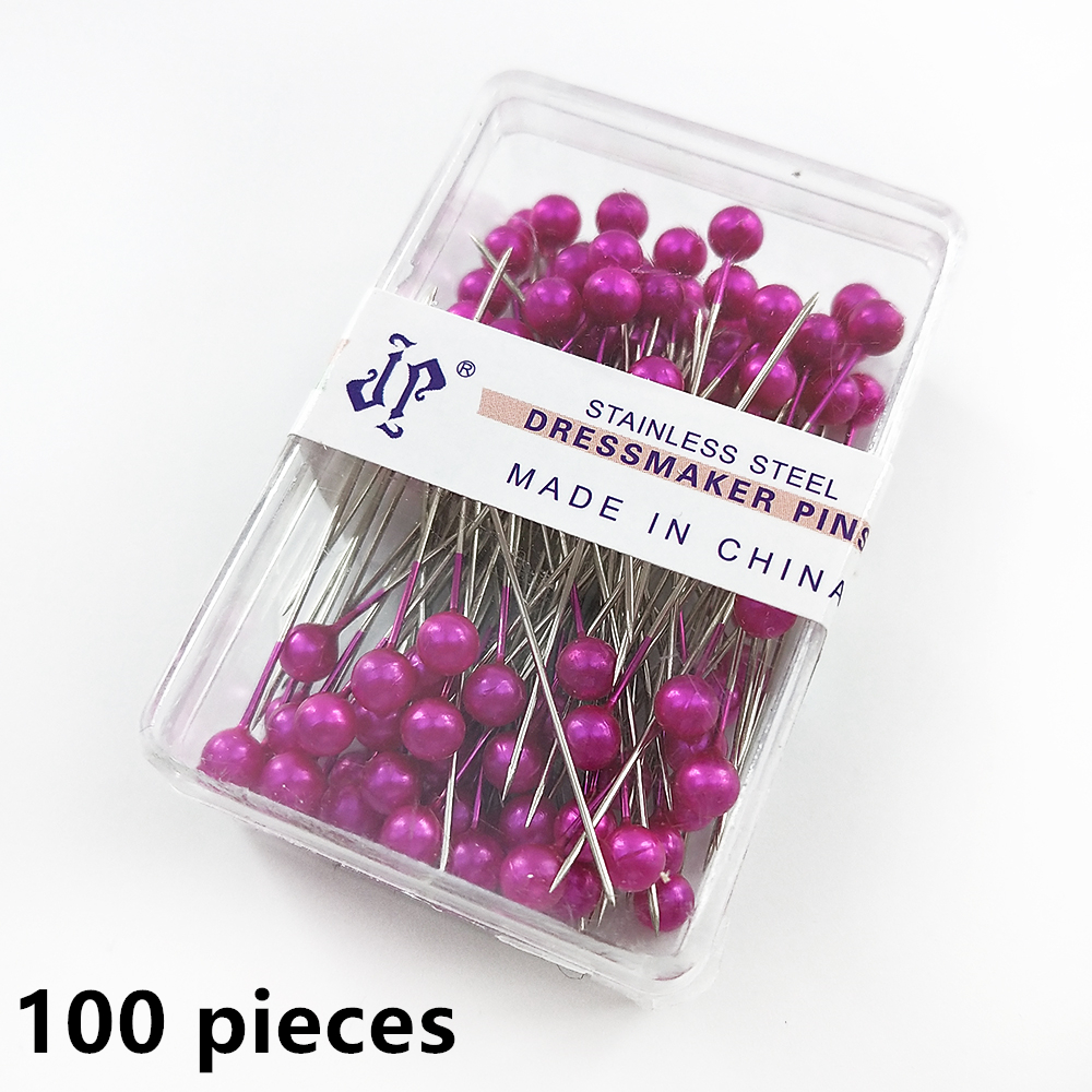 50 Pieces Sewing Pins, with Big Glass Ball Head for Fabric  Sewing,Multicolor Corsage Stick Pins for Dressmaker, Quilting and DIY