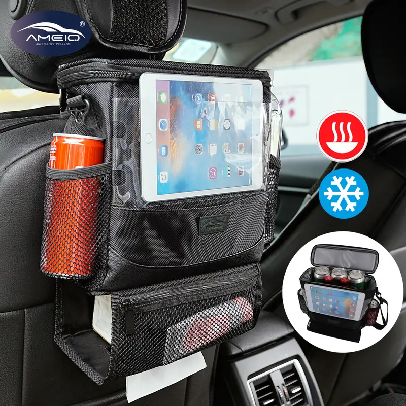 Car Seat Back Organizer Cooler Bag Phone Ipad Tissue Holder - Temu