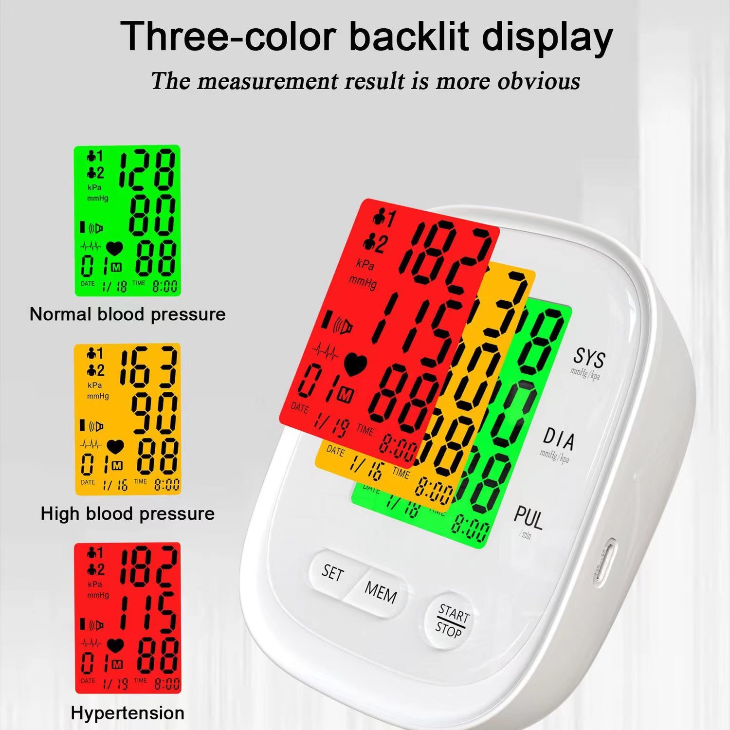Rechargeable Arm Voice Blood Pressure Measuring Device Home Medical