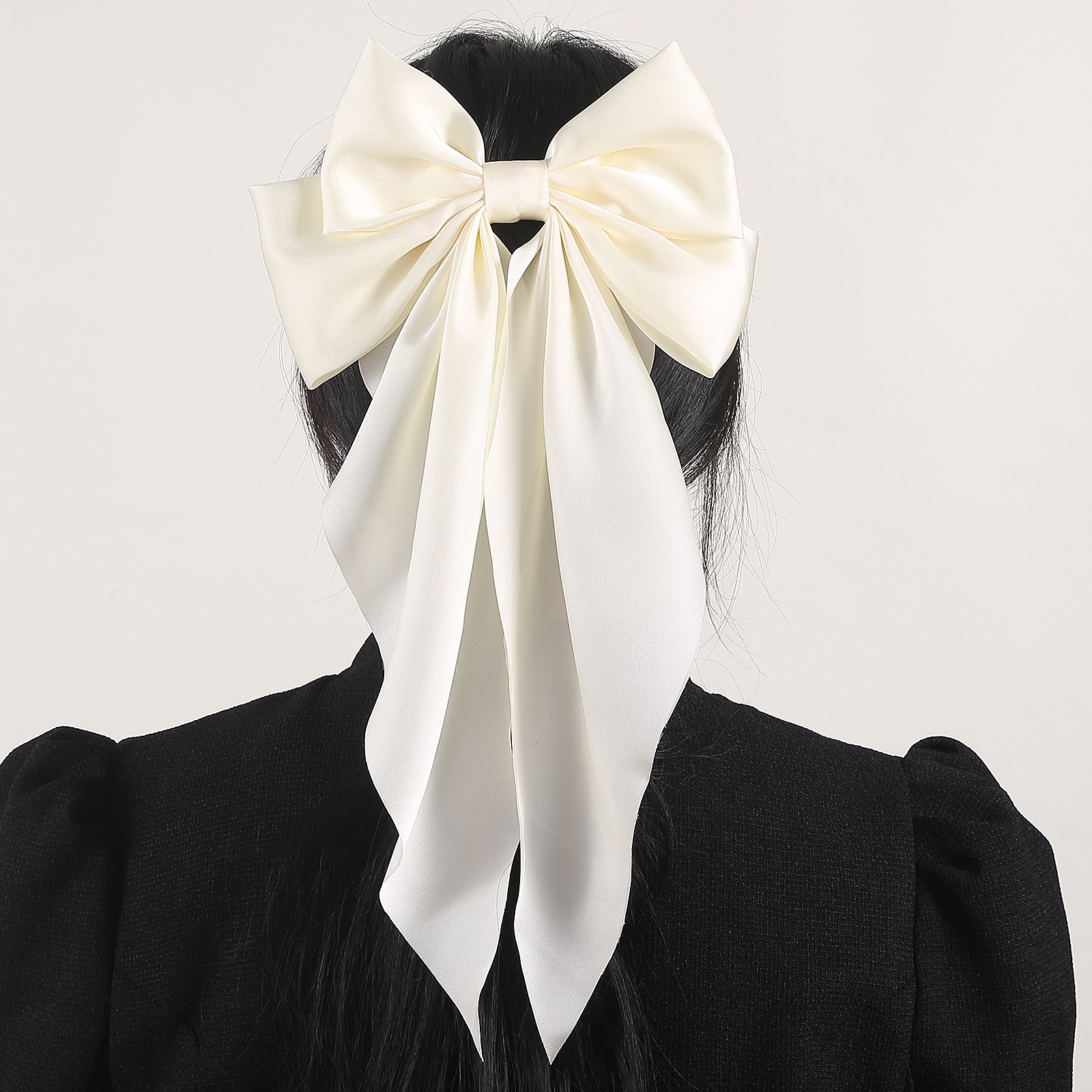 Elegant Vintage Satin Oversized Bow Hair Clip Prom Special Temu