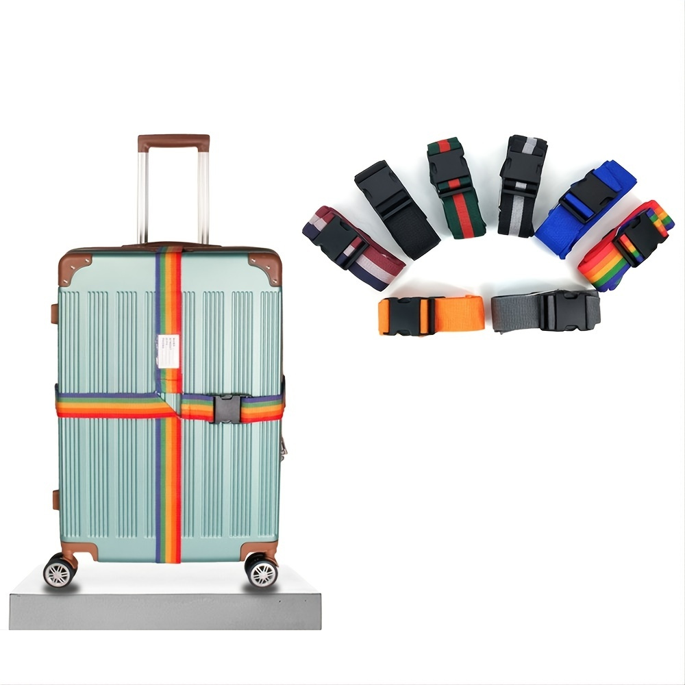 1pc Luggage Buckle Straps, Cross Straps, Adjustable Travel Accessories, Suitcase Luggage Packing Straps