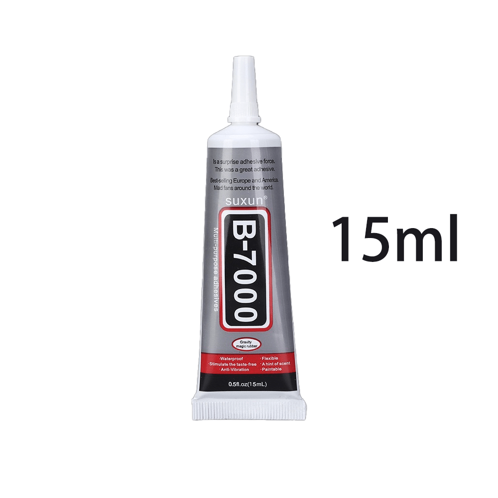 MMOBIEL Pack of 5 B-7000 15 ml Multipurpose High for Industrial Glue Semi Fluid Transparent Adhesive 15 ml 0.51 fl.oz