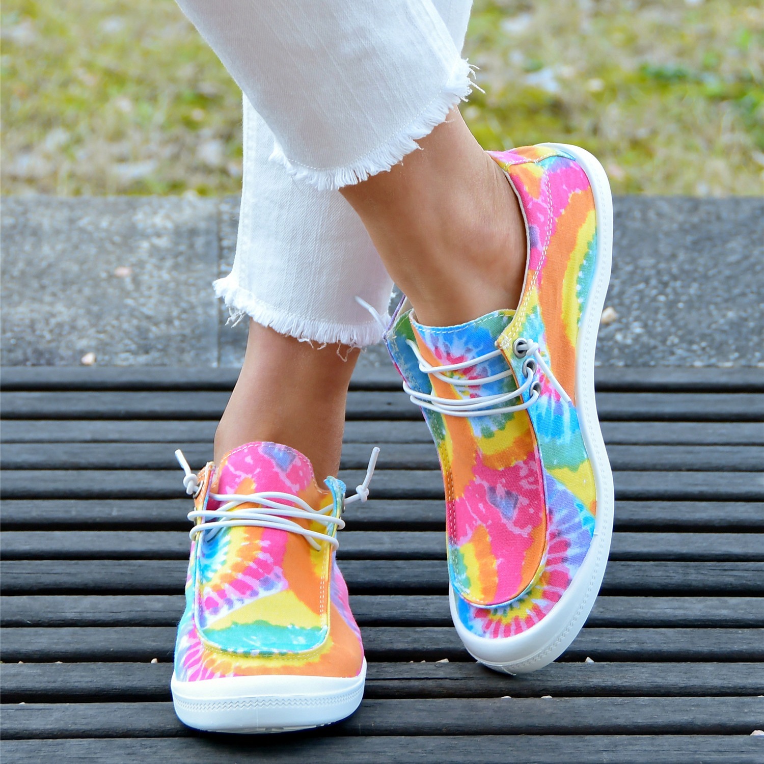 Tie dye athletic store shoes