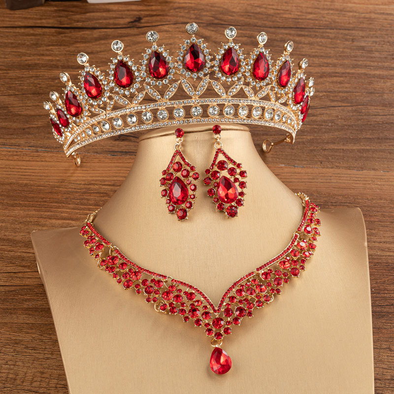 Red rhinestone jewelry on sale sets