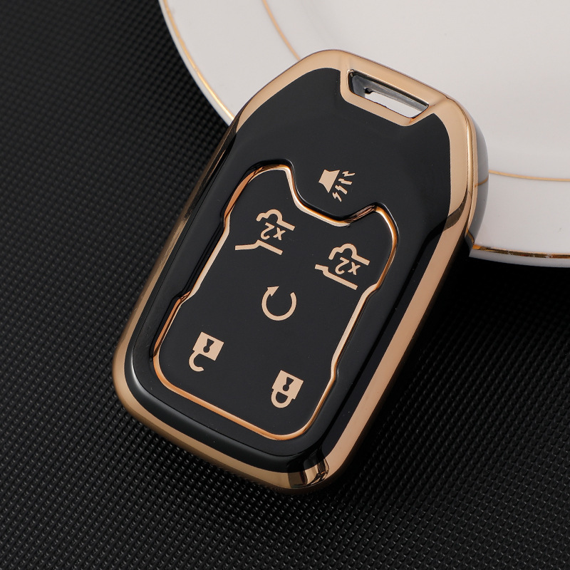 Key Fob Cover Case With Keychain For 2014-2018 Sierra 2015-2018 Canyon Key  Cover Smart Remote 3/4 Button Control Protector - Temu