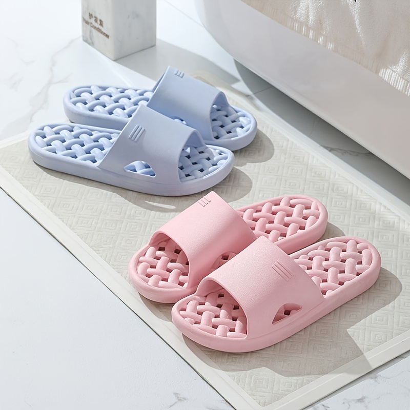 Women's * Out Sole House Slippers, Anti-slip Solid Color Soft Sole Shower  Bathroom Home Slides, Women's Indoor Casual Shoes