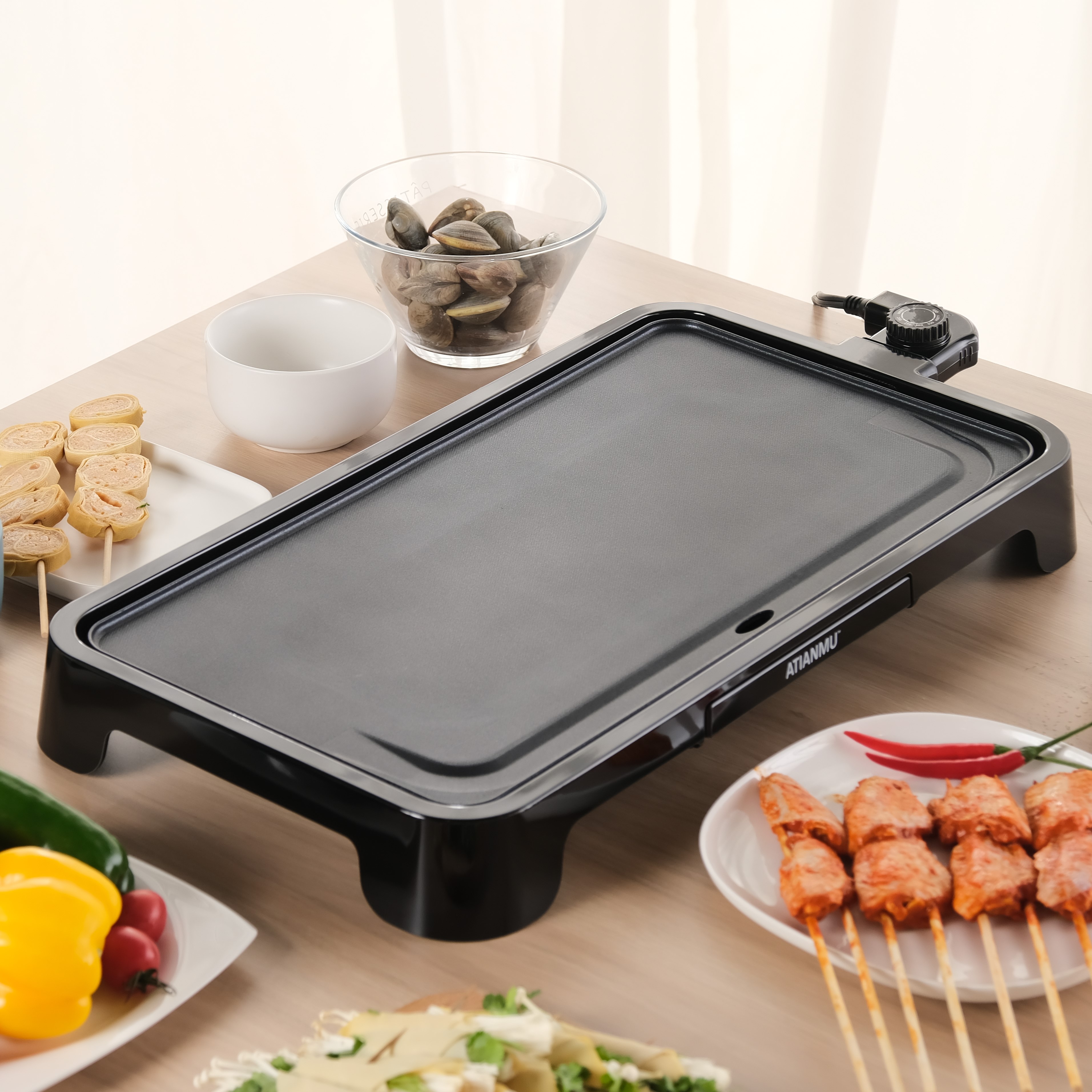 Fixed Plate Electronic Griddle Cool Touch Electronic Griddle 10 x20 Large Cooking Area Electric Griddle Nonstick Easy Cleaning For Eggs Pancakes Burgers 1500W details 1