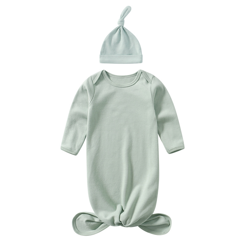 Spring Summer Baby Pajamas with Hat Set