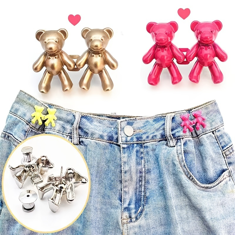 Wiwilys Bear Trousers Waist Buckle Adjustable Jean Button Pins