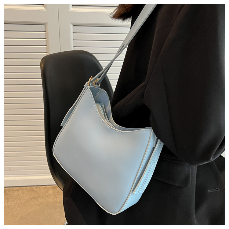 Minimalist Shoulder Bag, Women's Solid Color Crossbody Bag, Trendy Faux  Leather Zipper Purse - Temu