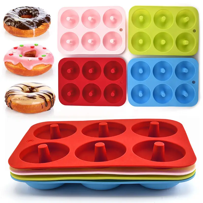 Non-stick Silicone Donut Mold For Baking Pastry, Chocolate Cake, And  Desserts - 6 Holes, Easy Diy Muffin And Donut Decoration Tools - Temu