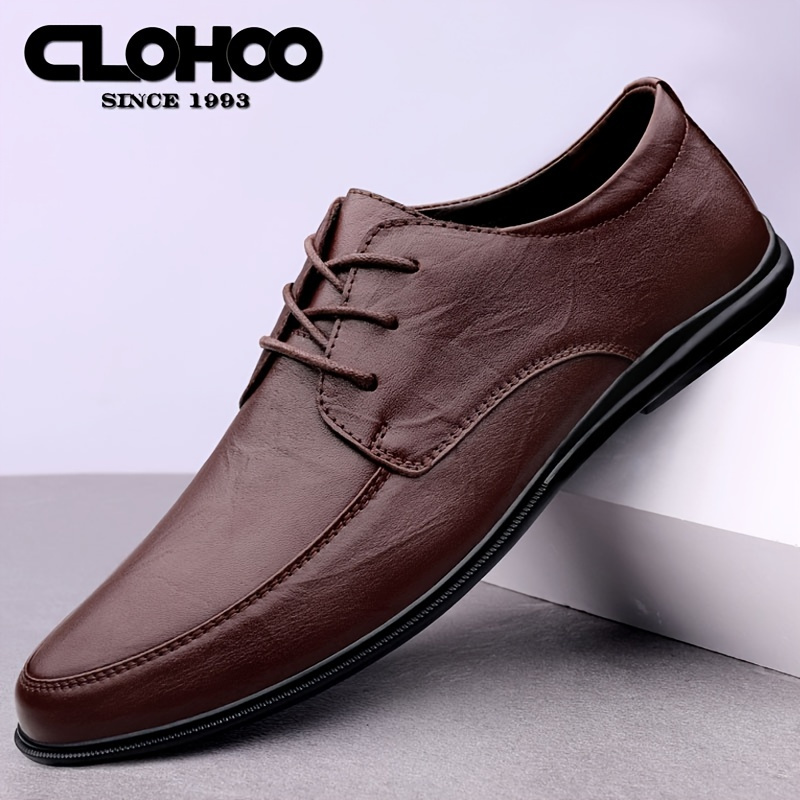 Clohoo Men's Personalized Leather Dress Shoes Customizable Lightweight ...