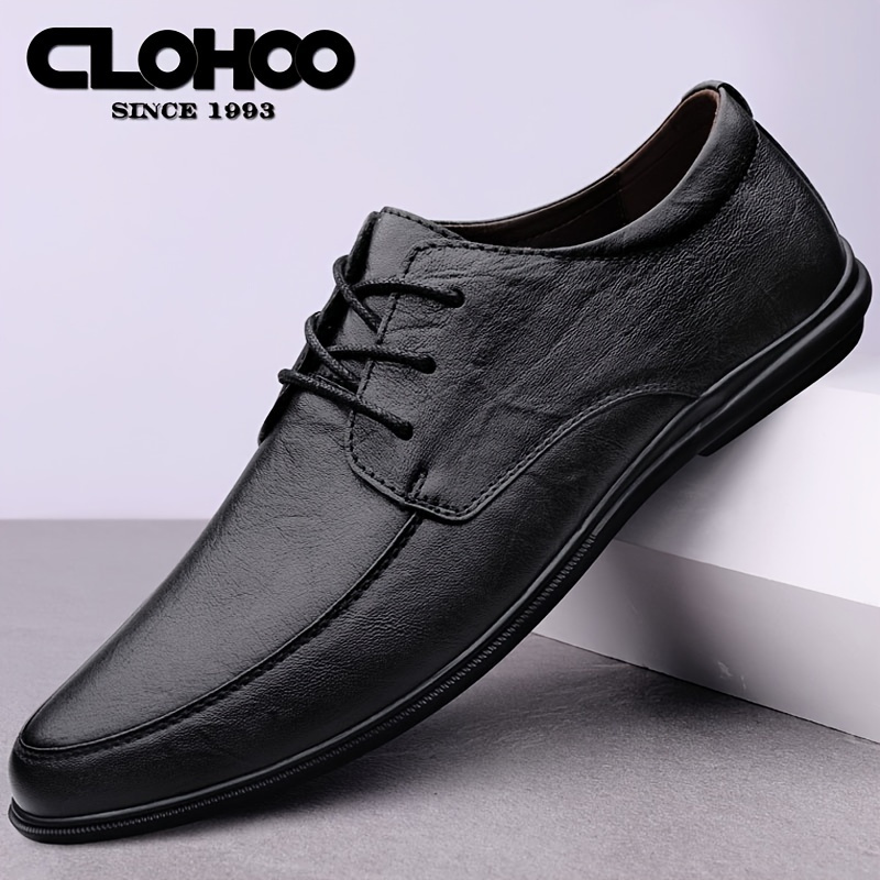 Clohoo Men's Personalized Leather Dress Shoes Customizable Lightweight ...