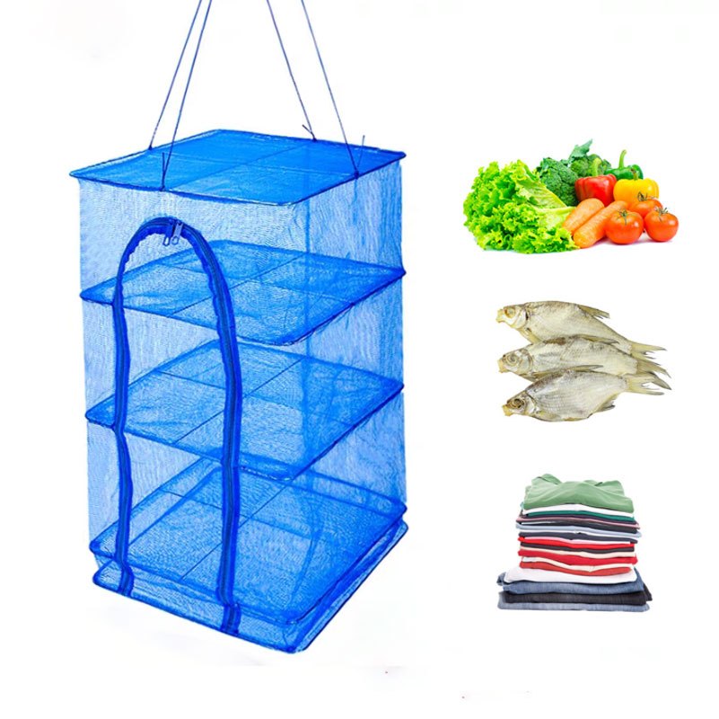 1pc Foldable Nylon Fishing Net with Zipper Opening for Easy Drying of  Shrimp, Fish, Fruit, Vegetables, and Herbs