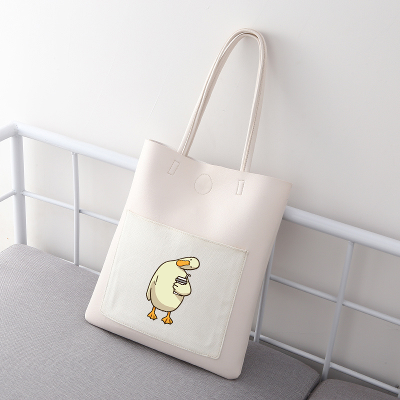 Fashion All-match Shoulder Bag, Large-capacity Pu Handbag, Duck  Large-capacity Tote Bag - Temu France