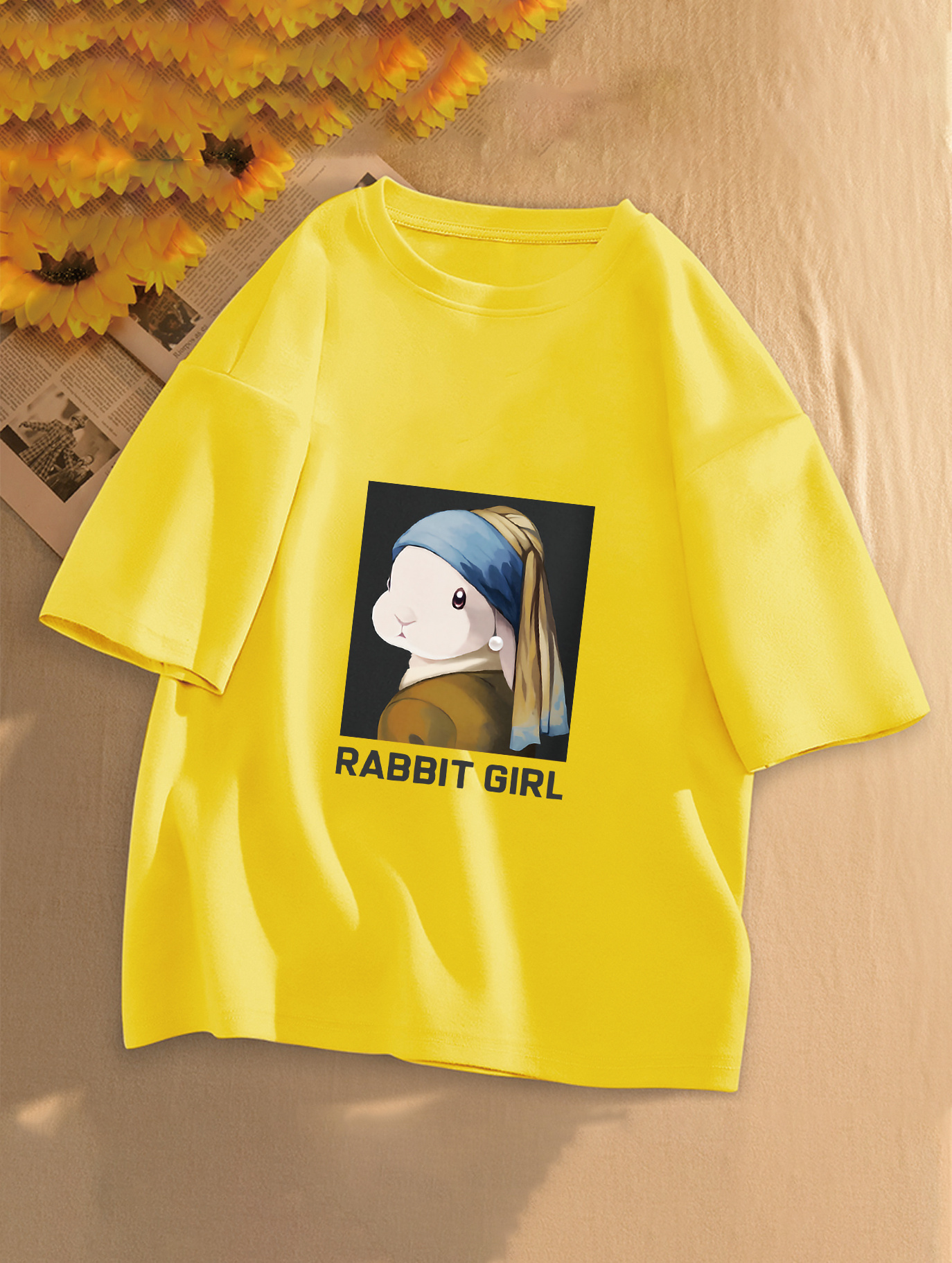 Kurzärmliges T shirt Cartoon kaninchen Buchstaben In - Temu Switzerland