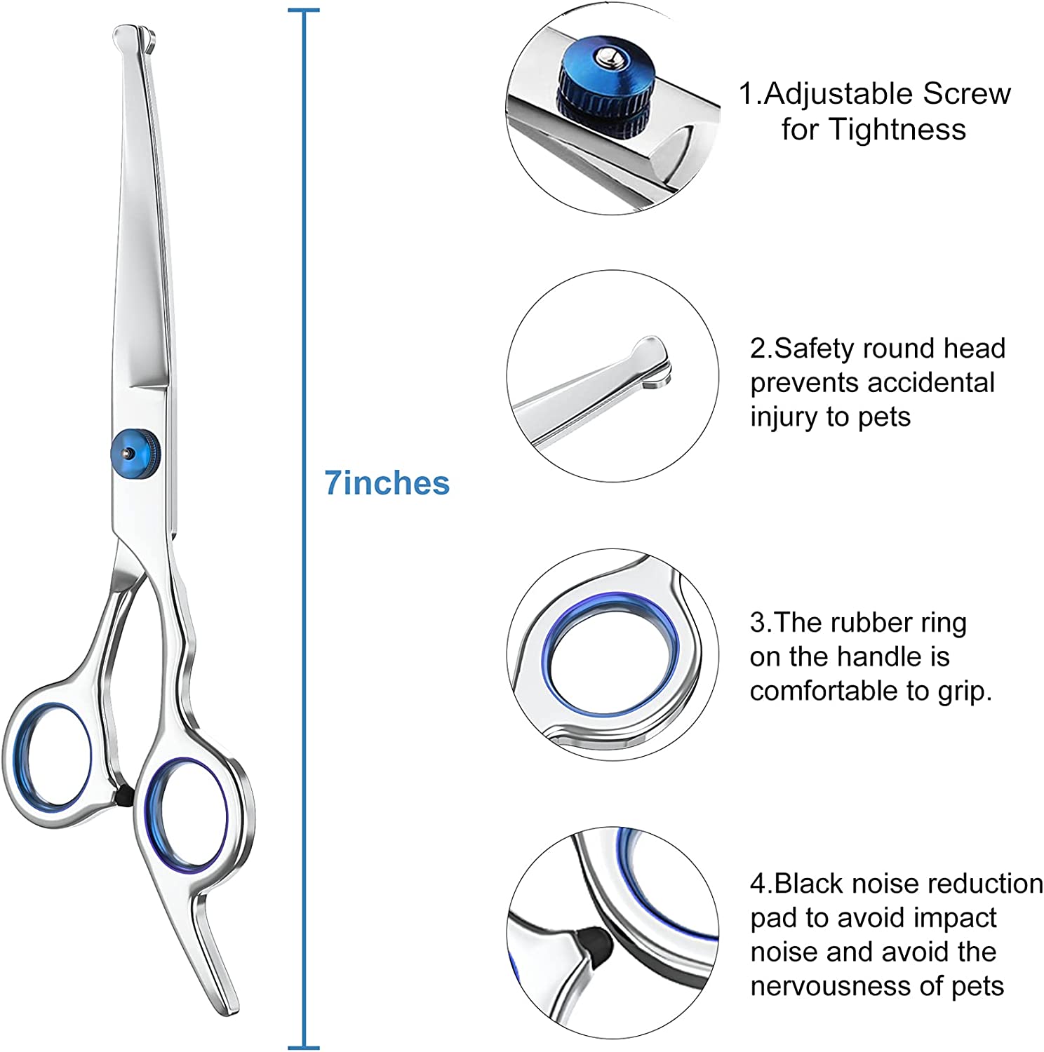 Professional Pet Grooming Scissors Safety Round Head Temu