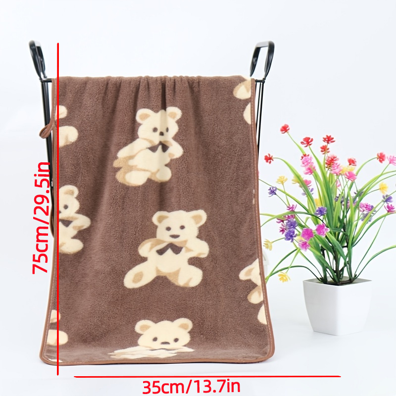 Soft And Absorbent Brown Bear Pattern Bath Towel For Home Use - Temu