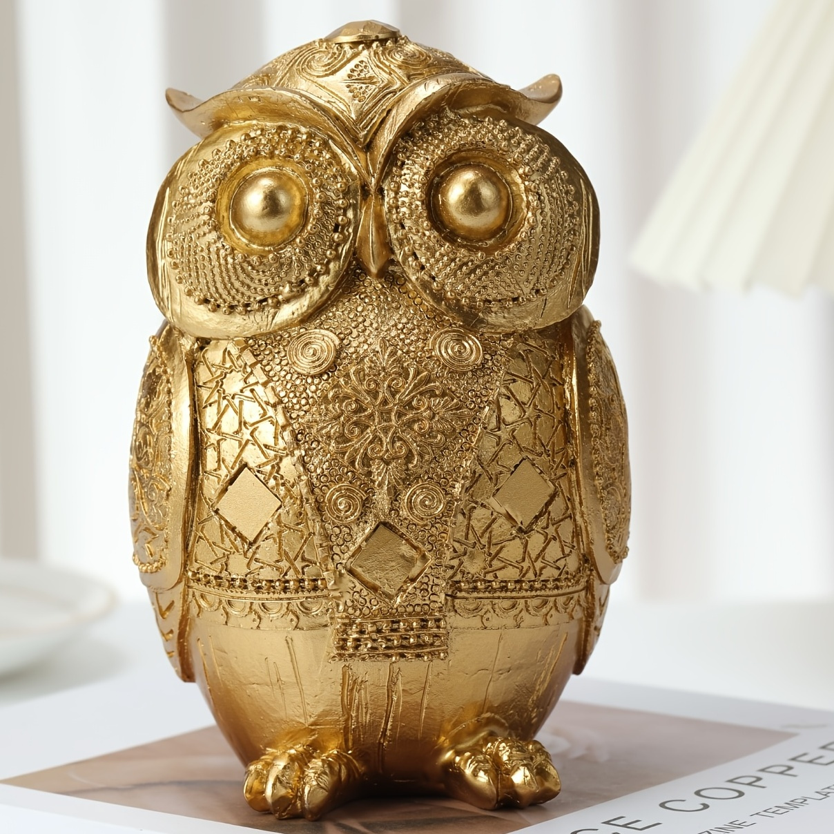 

1pc, Golden Owl Money Storage Can, Holiday Gift, Birthday Party Supplies, Room Decor
