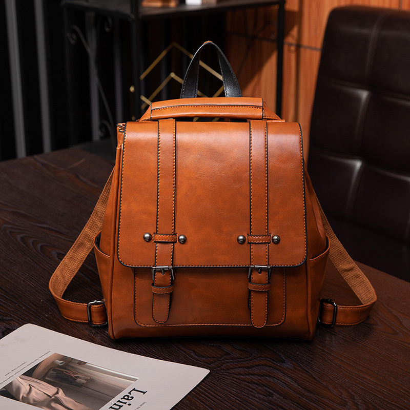 Classic Flap Backpack, Stylish Faux Leather School Bag For Students,  Women's Backpacks & Bags 