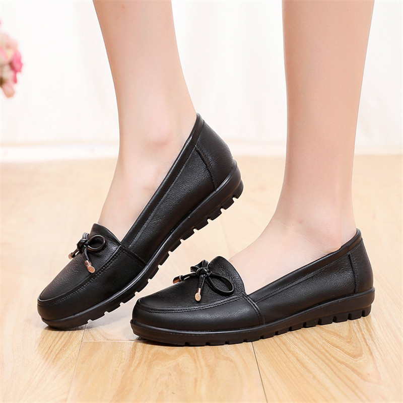 Women's Bowknot Decor Flat Shoes Casual Slip Solid Color - Temu