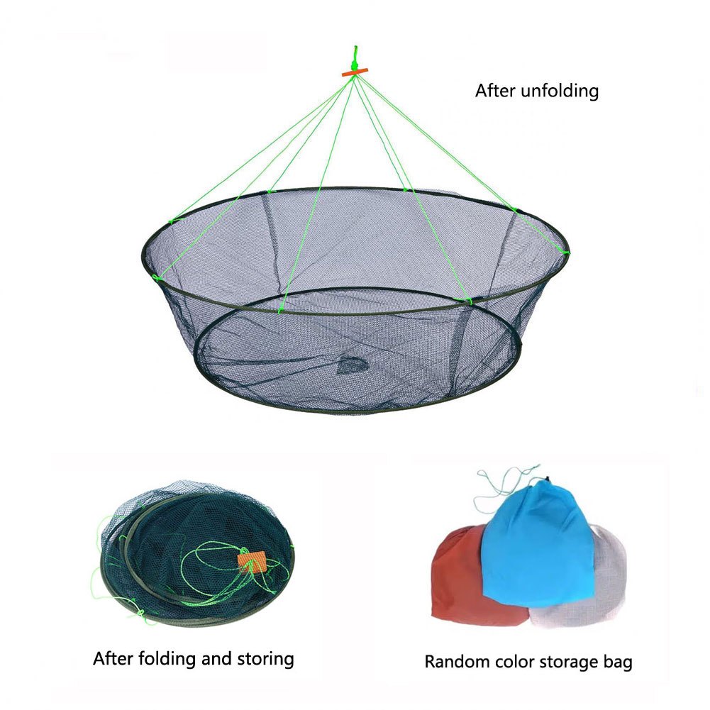 Foldable Drop Net Fishing Landing Net, Prawn Bait Crab Shrimp