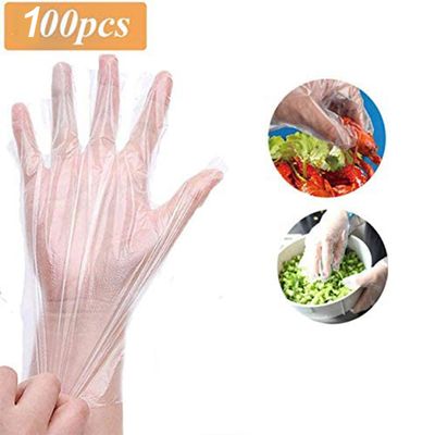 100pcs Disposable Clear Plastic Gloves Plastic Disposable Food Gloves For  Restaurant Kitchen Bbq Eco Friendly Food Gloves | High-quality & Affordable  | Temu