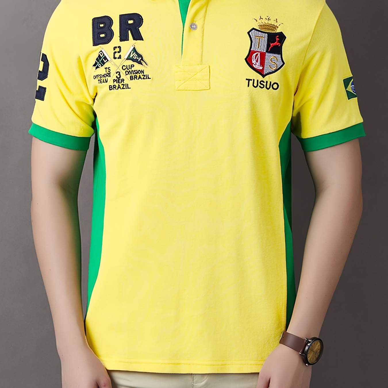 Men's Classic Embroidered Polo Shirt Casual Short Sleeve For Outdoor