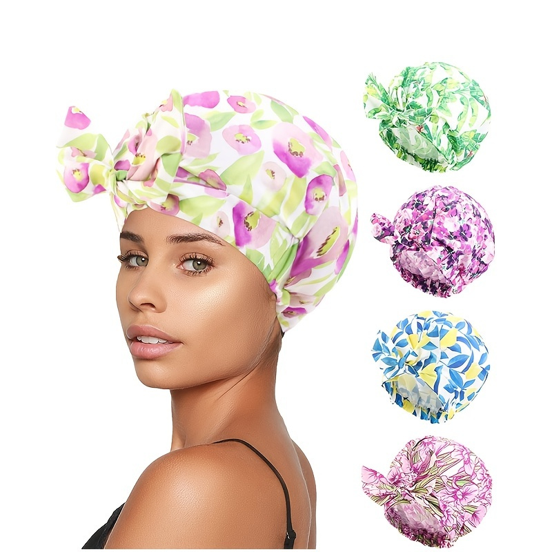 Shower Cap Waterproof Luxury Shower Cap Reusable Shower Cap Suitable