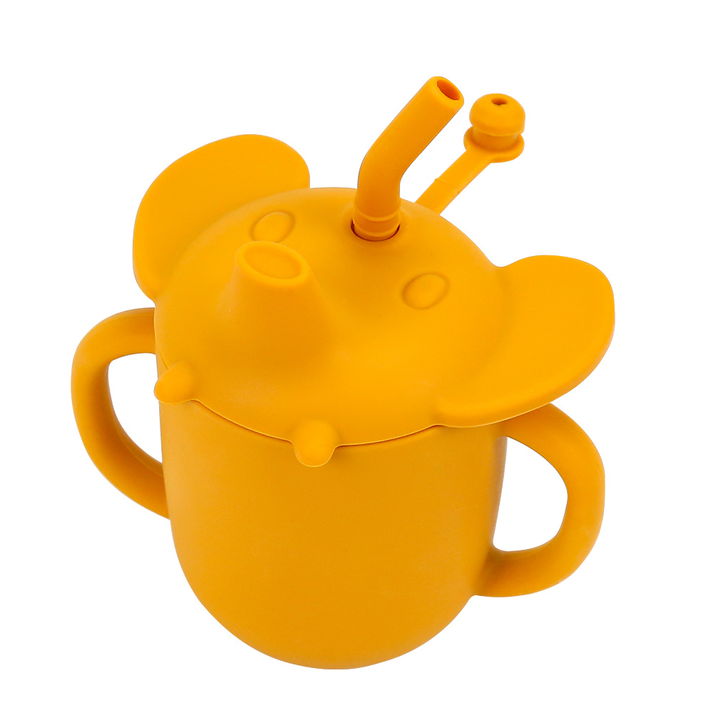 Silicone Children Straw Cup With Straw Spill proof And Non - Temu