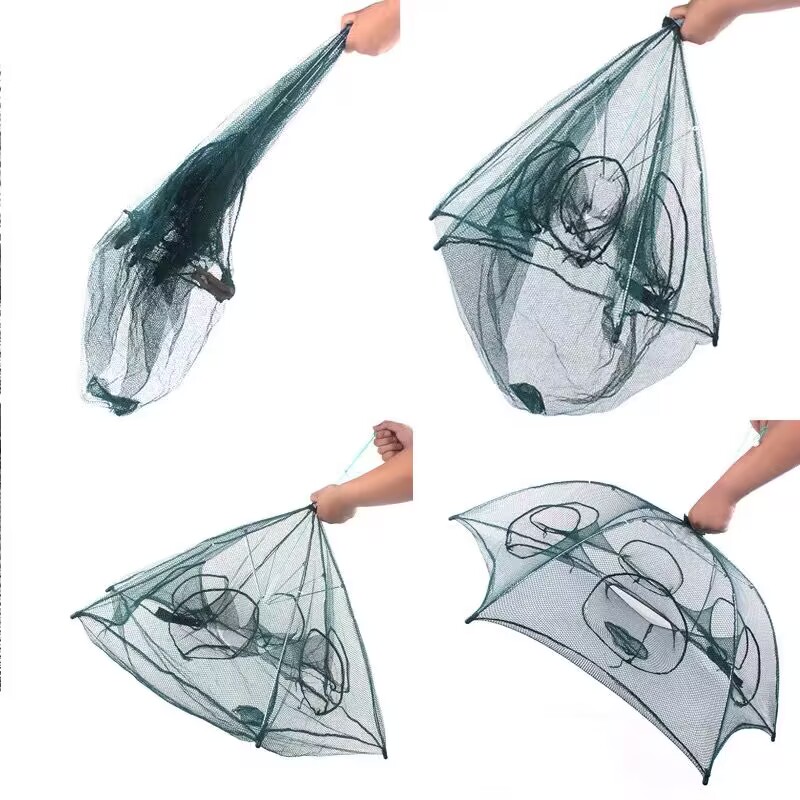 Happyyami 1pc Umbrella Fishing Net Crawfish Mesh Umbrella Minnow Net Minnow  Mesh Rope Fishing Net Lobster Casting Net Collapsible Umbrella Fishing Net