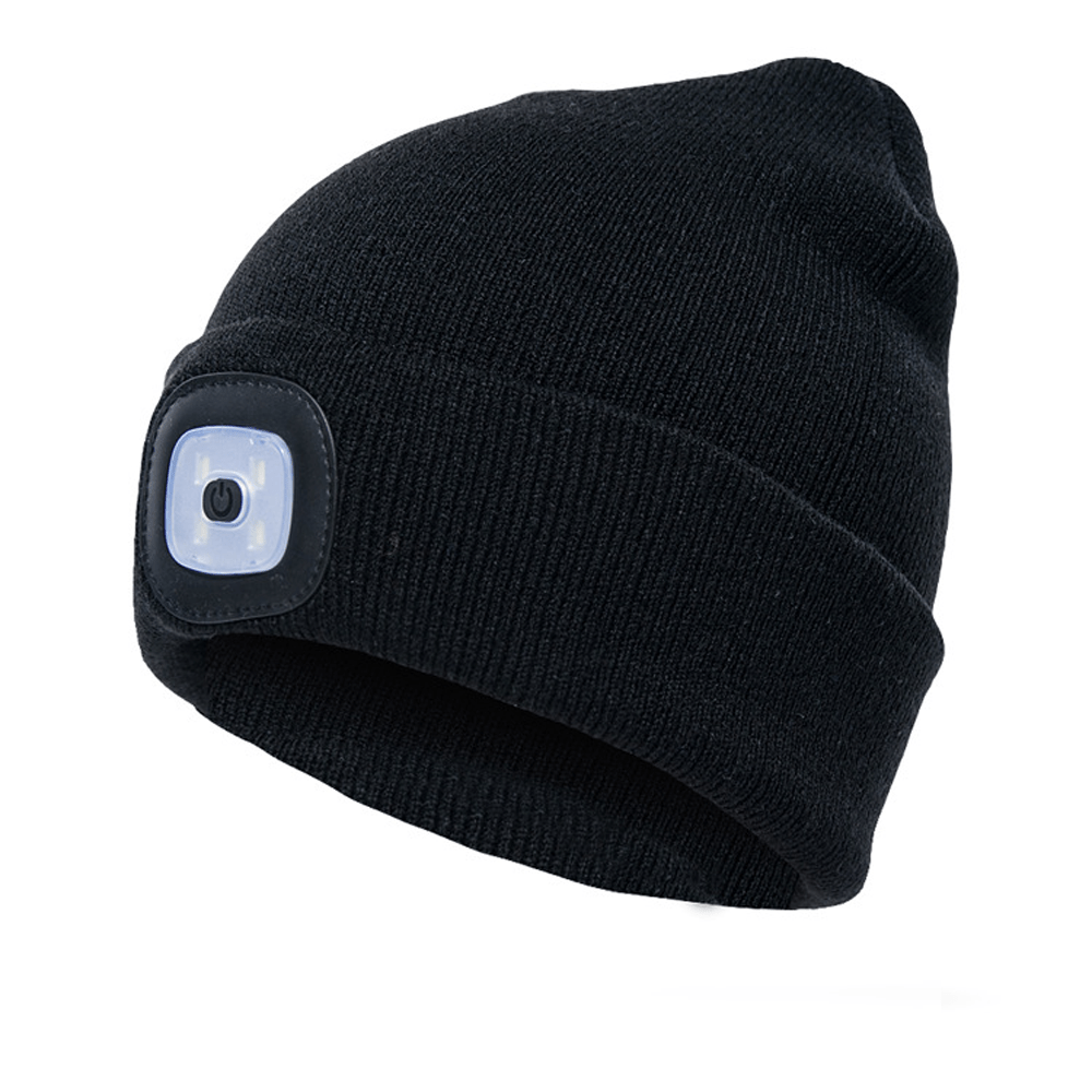 1pc Unisex Beanie Hat With LED Light, 4 LED Changed With Button Cell  Knitted Hat, Hands Free Headlamp Cap For Night Walking, Fishing, Camping  And Hunting