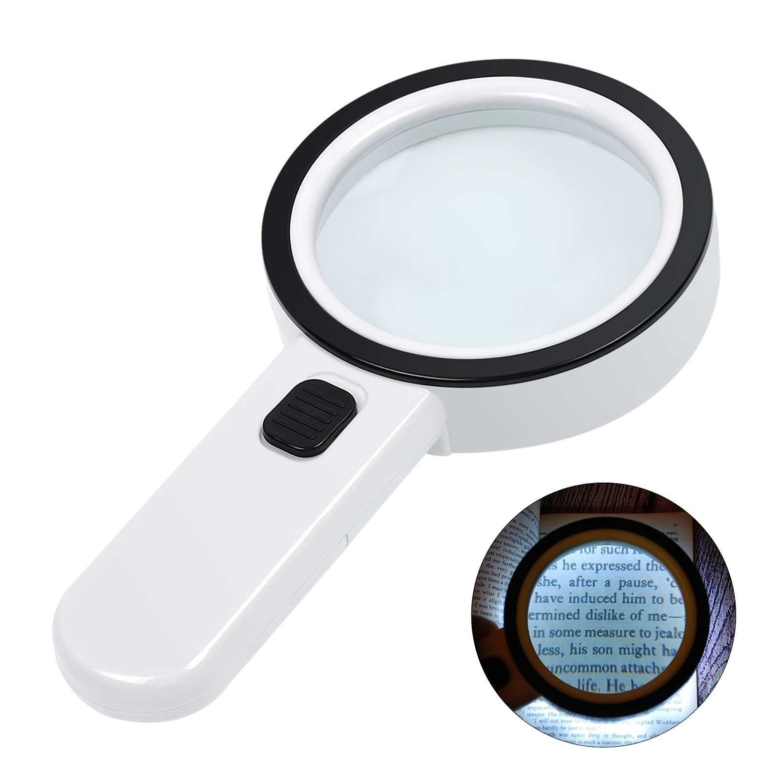 Magnifying Glass With Light 30x Handheld Large Magnifying Glass 12 Led Illuminated Lighted