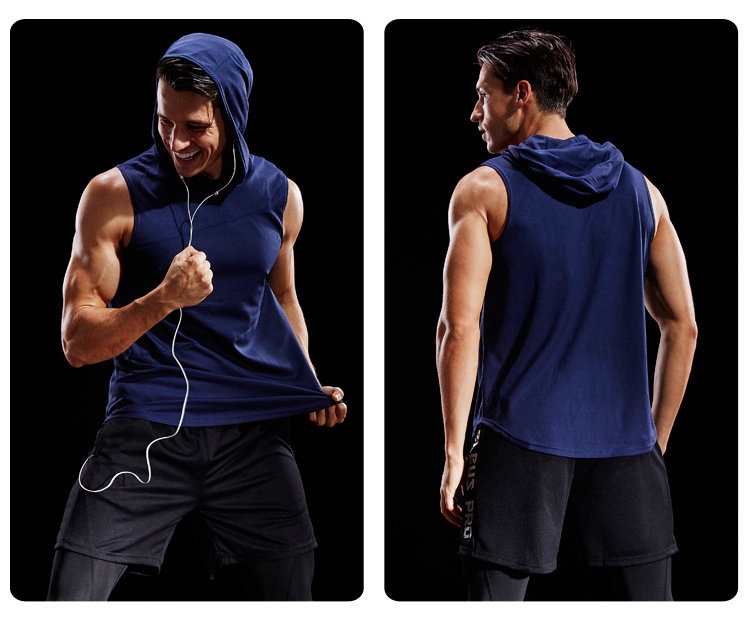 Chaleco sin mangas para hombre sudadera con capucha sin mangas para hombre  Alta elasticidad Suave resistente al desgaste Transpirable Secado rápido  para entrenamiento ANGGREK Otros