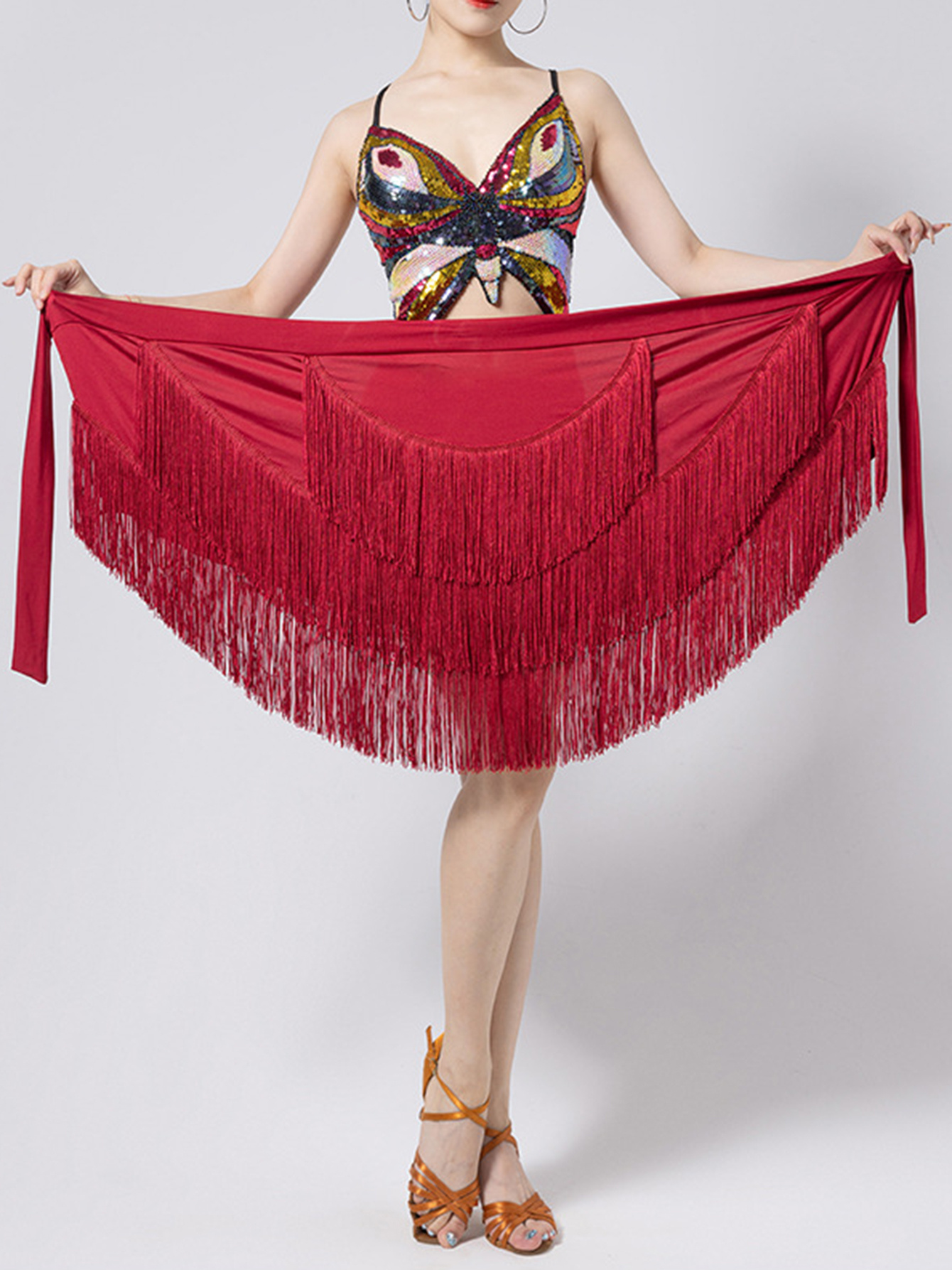 Falda Corta Asimétrica Mujer Bailes de Salón Latino