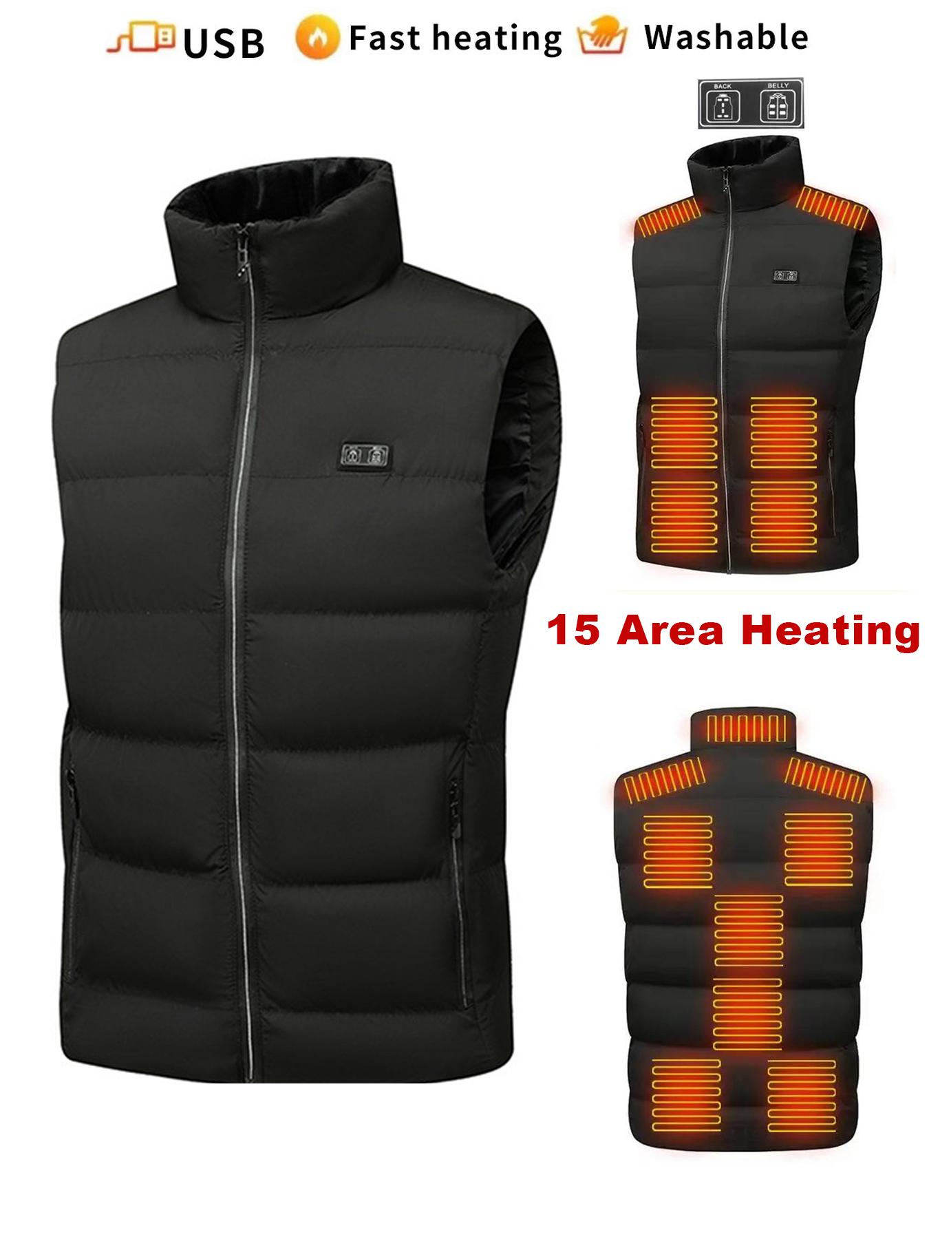 Stay Warm Winter: Rechargeable Electric Heated Vest Washable - Temu