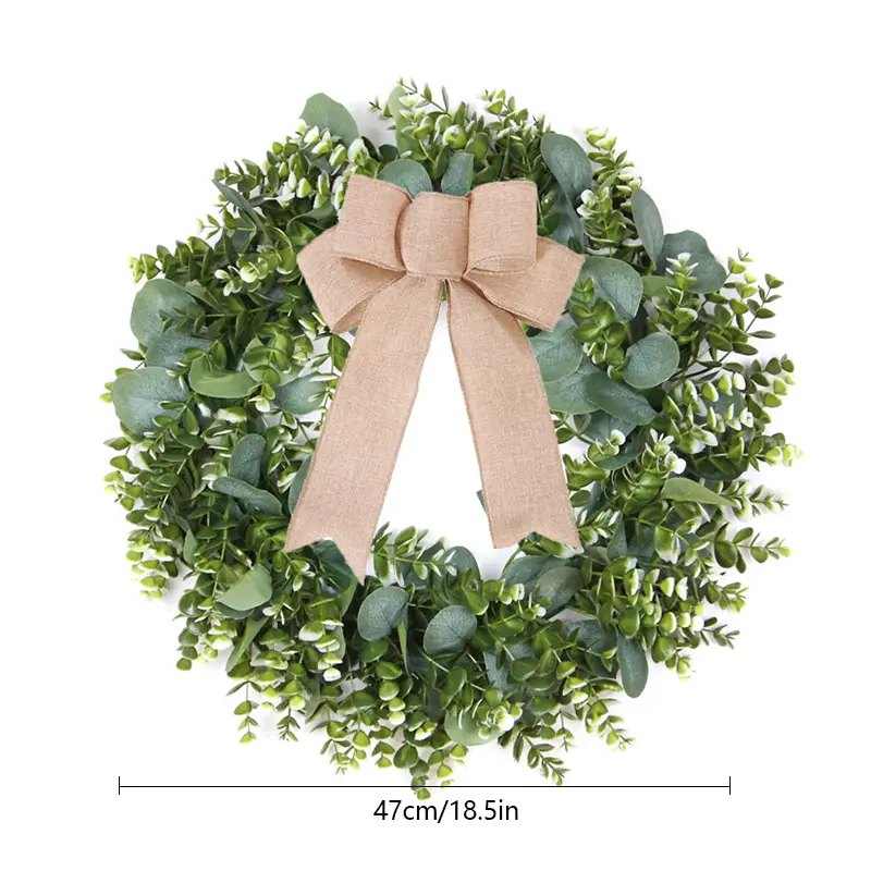 Artificial Boxwood Wreaths For Front Door Home Decor Green - Temu