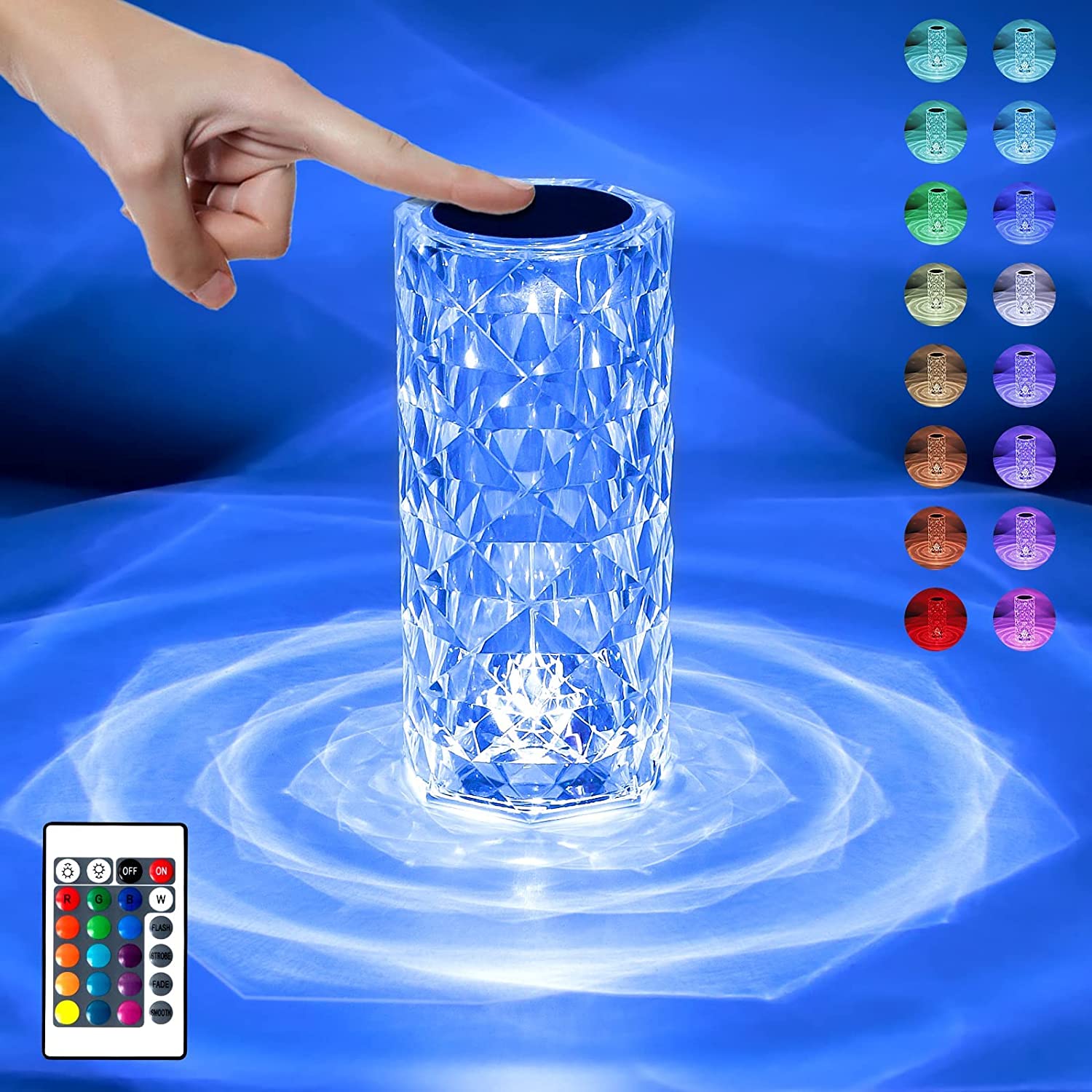 Lampe touch crystaline