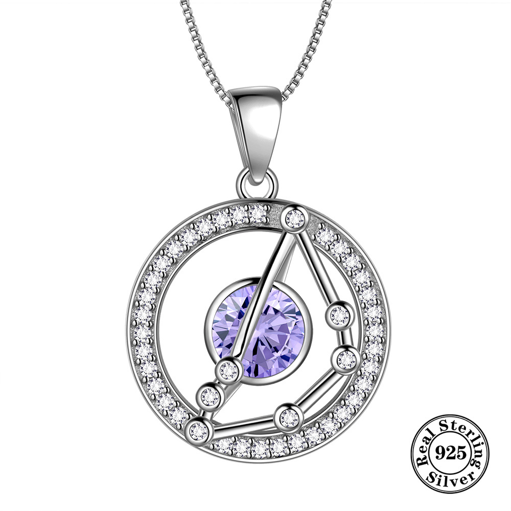 12 Horoscope Round Pendant Necklace 925 Sterling Colorful - Temu