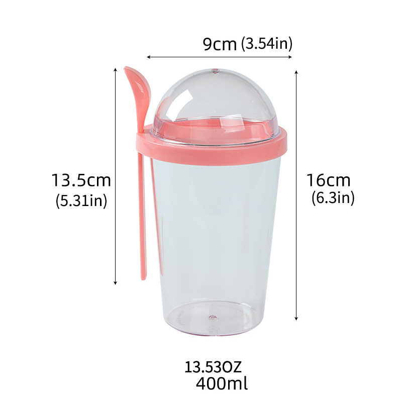 Fresh Salad Cup Set Contains Fork and Portion Cups With Lids,Lunch  Box,Yogurt Shaker Cup,Parfait Pudding Dessert Cups,1000ml/33.8 fl.oz