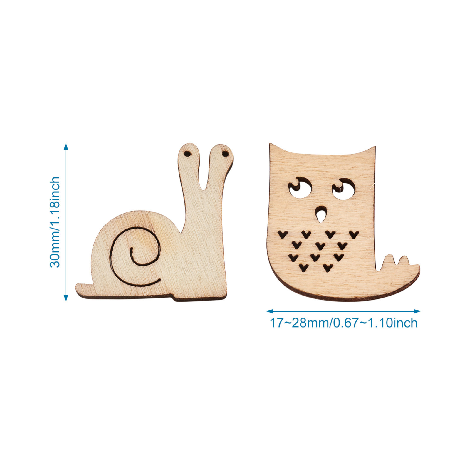 PATIKIL Corazones De Madera De 10mm, Paquete De 100 Corazones De Madera