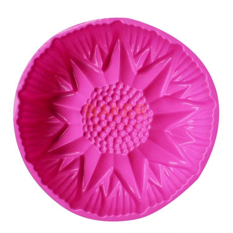 1pc high temperature resistant sunflower cake silicone mold 10 inch large flower shape mousse cake baking tool for butter jelly and more details 5