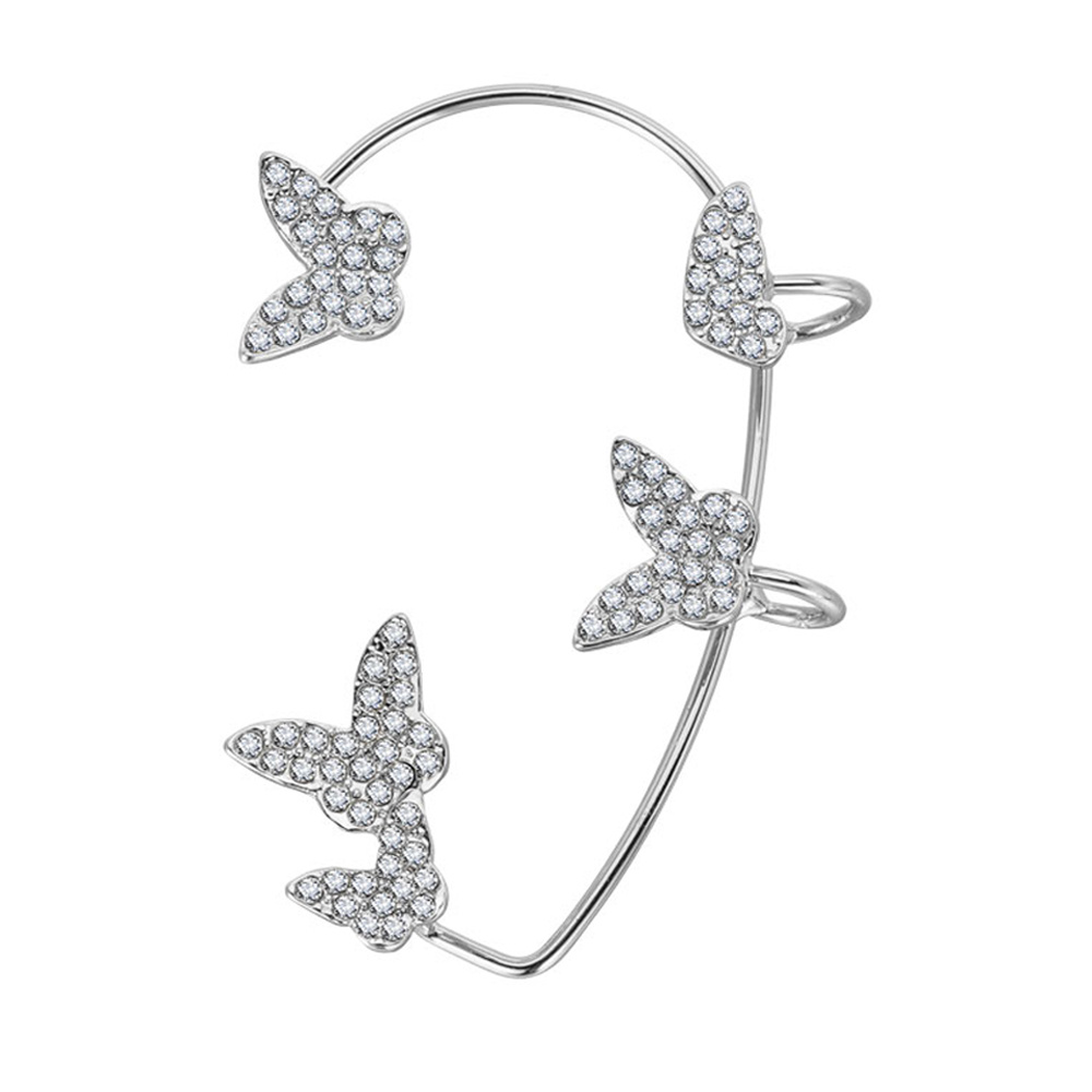 Luxury 3d Butterfly Cuff Earrings Ear Wrap Earrings Crystal - Temu
