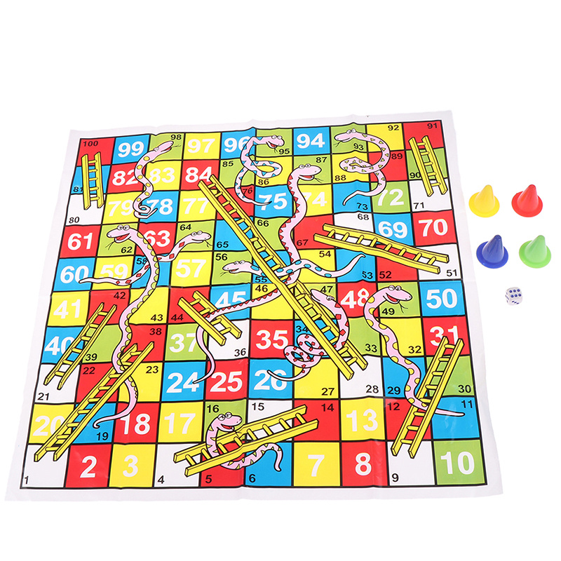Gamie Wooden Snakes and Ladders Board Game, Conjunto Completo com
