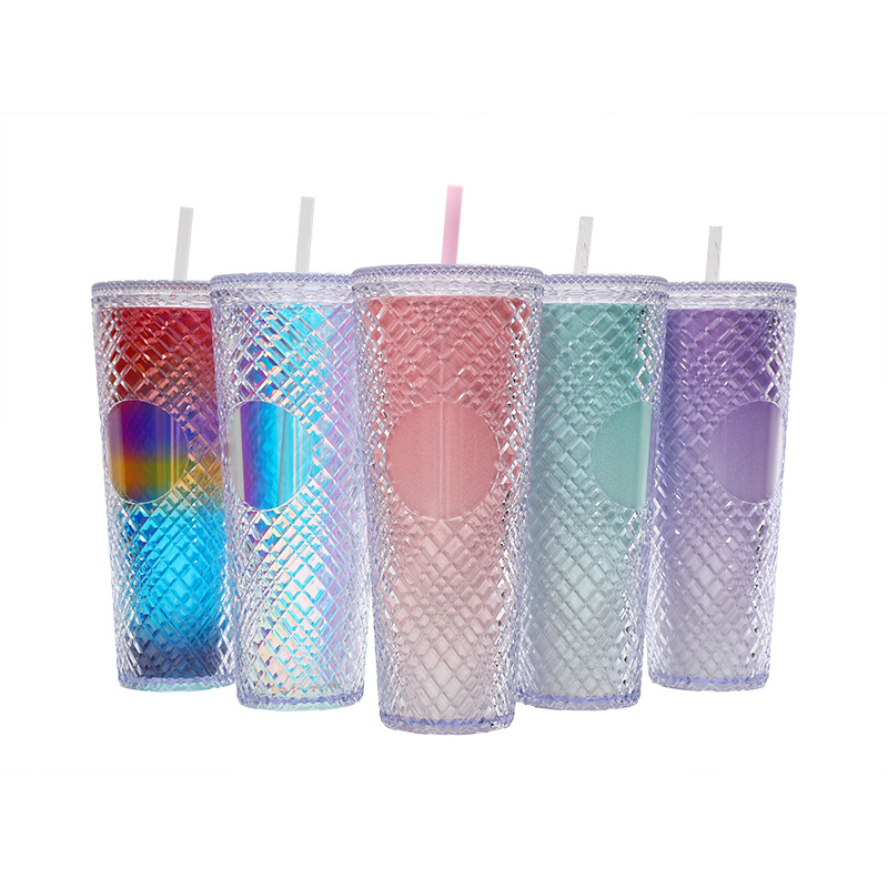 Studded Tumbler Cold Cup With Lid And Straw Reusable Bpa - Temu