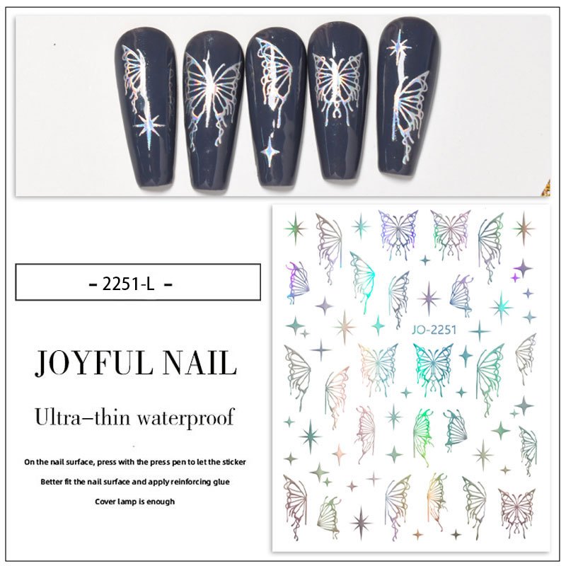 Spring Butterfly Nail Art Stickers Decals 3D Nail Sliders