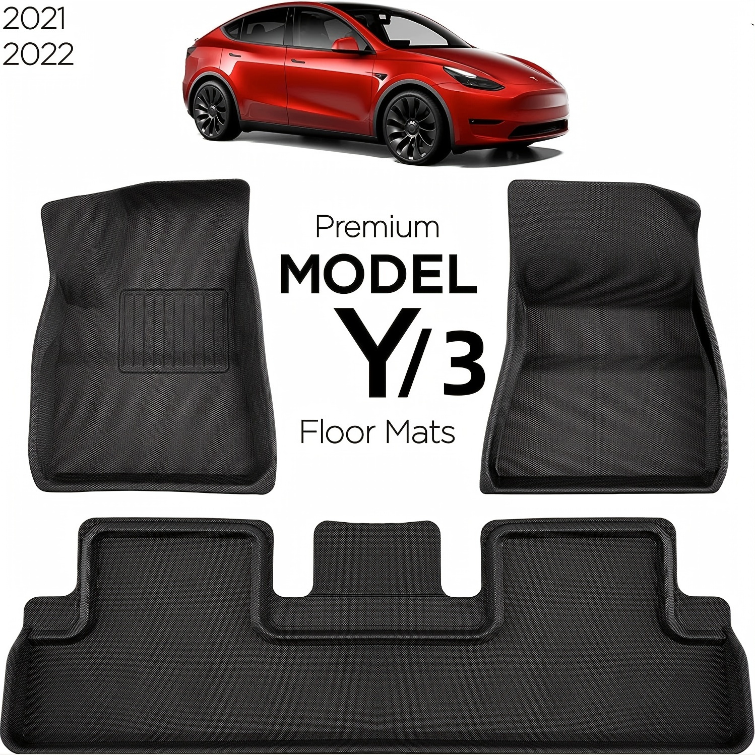3pcs For Model Y Accsessories XPE Premium All Weather Anti-Slip Waterproof  Floor Mats Fit For Model Y Model 3