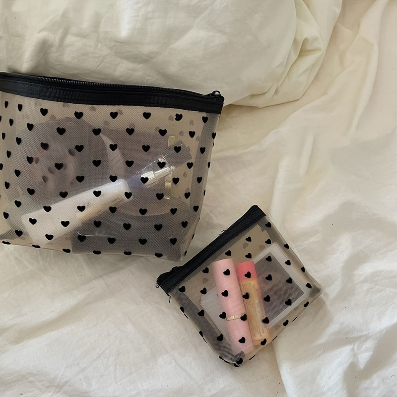 

Simple Transparent Mess Makeup Bag, Portable Travel Storage Bag With Zipper, Multi Cosmetic Bag