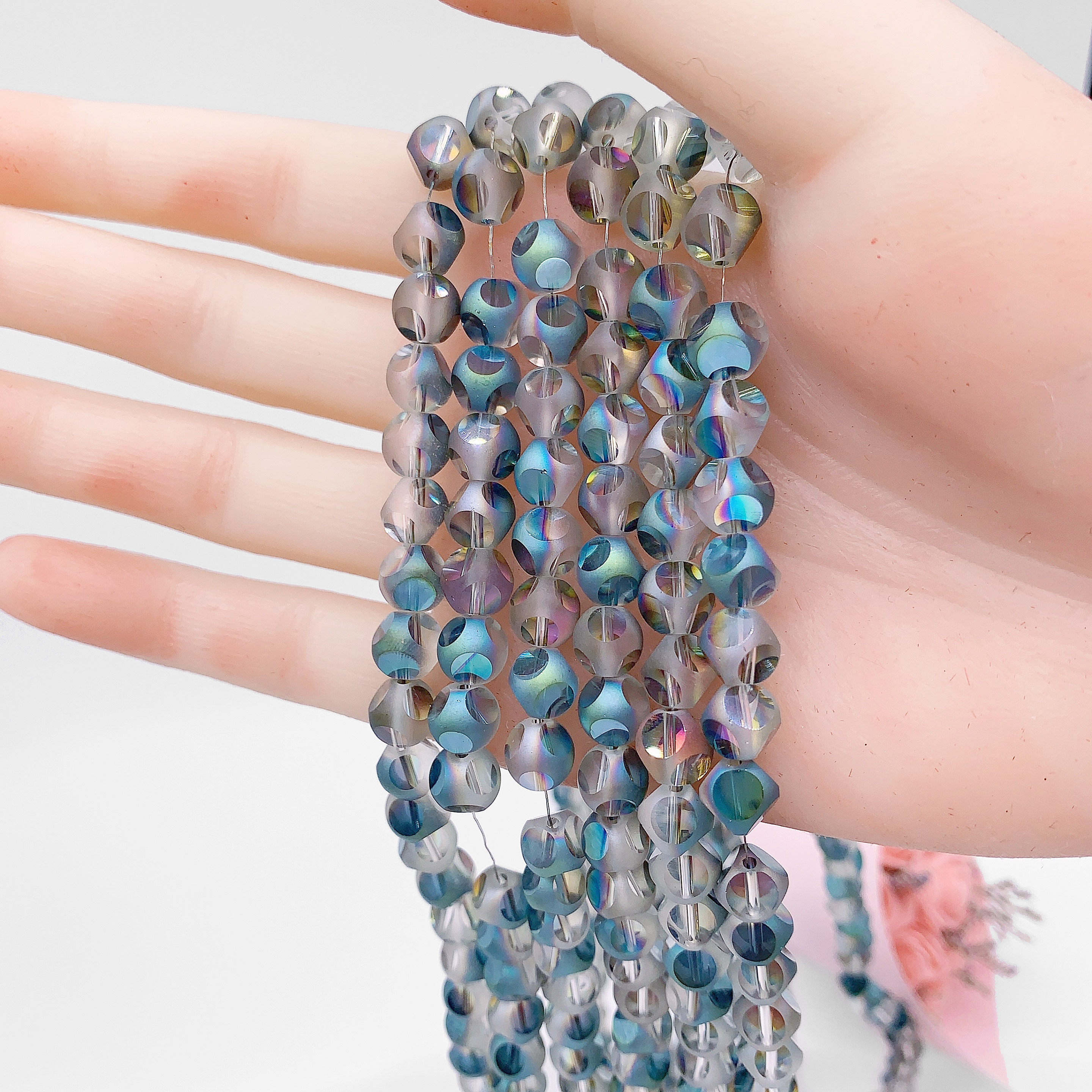 Diameter Sparkling Crystal Beads Faceted Glass Beads Bulk - Temu