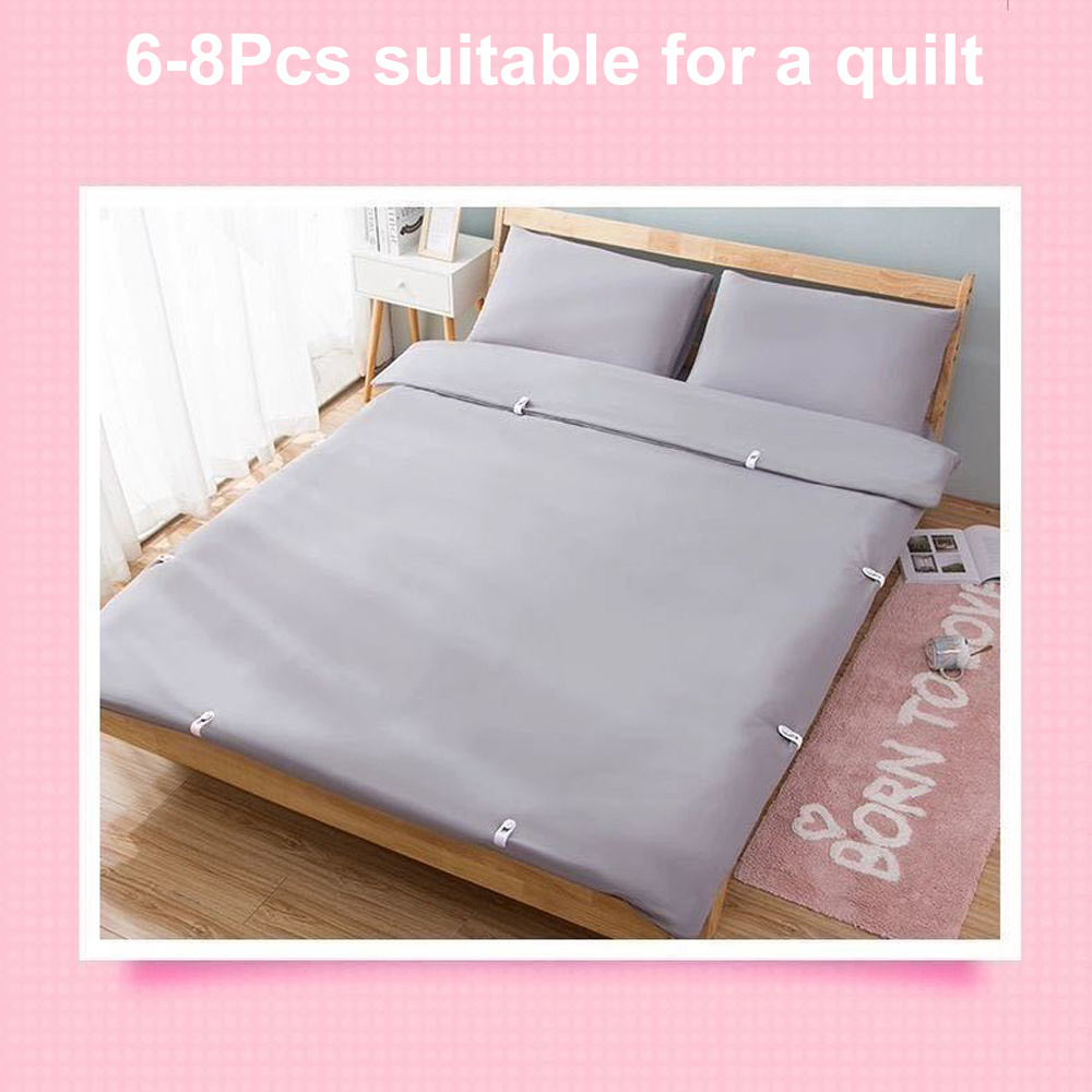 4Pcs/Set Non-slip Gripper Bed Blanket Quilt Clips Fixer Needleless Fastener  Clip Cover Duvet Sheet Fixer 